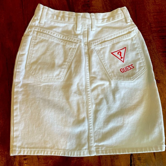 Vintage Guess White Denim Skirt - Picture 1 of 6